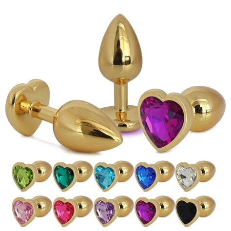 butt jewel|Jeweled Metal Heart Butt Plug Large Clear .